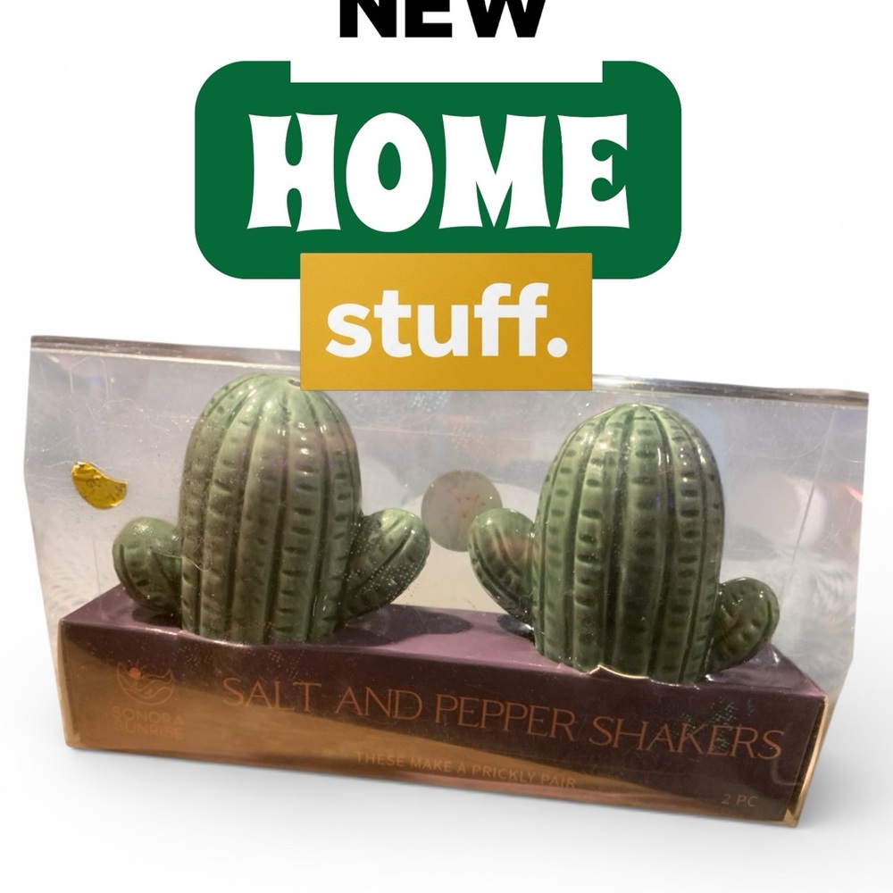 Cactus Salt and Pepper Shakers - Green